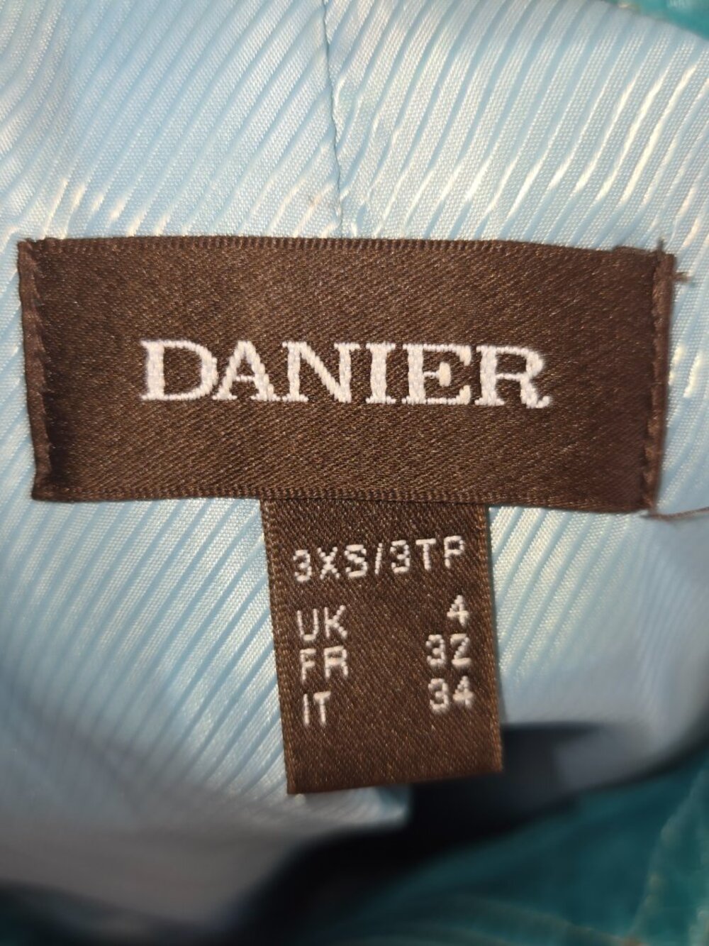 Danier Vintage Turquoise Leather Moto Bomber Jacket Y2K Retro XXS Size 3 - Picture 9 of 10